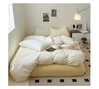 Ensemble de Couette TFBHL Coton 4 pièces Ensemble de draps de lit avec Couverture de Courtepointe Soft Spring Summer Litteur de Couverture de Couette (Couleur: Jaune, Taille: 1,5 m de lit)