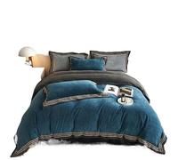 Ensemble de Couette TFBHL Ensemble de draps de lit épaissi Double Face Ensemble de tôles de lit d'hiver à literie en Flanelle de litière de Flanelle d'hiver (Couleur: Blu, Taille: 1,5/1,8 m