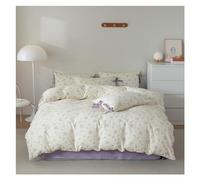 Ensemble de Couette TFBHL Flower Flower Imprimé en Coton Doux Ensemble de literie 4 pièces Set Skin - Couvre-Couvre-Coquette d'ensemble de Couverture de Couette (Couleur: A, Taille: King)