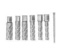 Ensemble de coupe annulaire 3 flûte en carbure en acier de foret mag pour fonctionnement en métal 7pcs comprenant 13 mm 15 mm 17 mm 19 mm 21 mm 25 mm