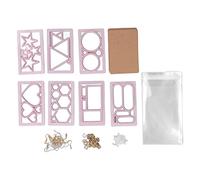 Ensemble de coupe-argile polymère 7 formes géométriques, kit de fabrication de boucles d'oreilles en argile plastique avec crochet d'oreille, anneaux ouverts en carton pour la