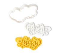 Ensemble de coupe-biscuits en forme de trèfles, LUCKY | Moules en plastique de timbres à biscuits de fêtes irlandaises pour le dessert et la fête de la patrie, fournitures
