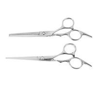 Ensemble de Coupe-Cheveux Ciseaux Professionnel Rasoir à Barbe Tablier Kit de Coupe Cheveux Hommes Noir G