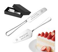 Ensemble de coupe-gâteau de mariage personnalisé, ensemble de couteaux et de serveurs à gâteau de mariage en acier inoxydable, cadeaux gravés personnalisés pour les mariés (Couteau à gâteau en argent)