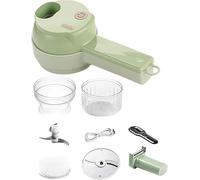 Ensemble de coupe-légumes électrique portable 4 en 1, mini broyeur électrique multifonctionnel pour ail, boue, hachoir à boue, robot alimentaire portable sans fil avec brosse, pour ail, chili, oignon