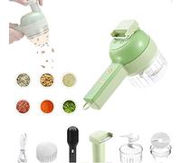 Ensemble de coupe-légumes électrique portable 4 en 1, robot de cuisine sans fil pour ail, poivre, piment, oignon, céleri, gingembre, viande, avec brosse