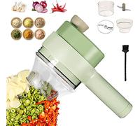 Ensemble de Coupe-légumes électrique portatif 4 en 1, hachoirs et Coupe-légumes Rechargeables par USB, pour la Cuisson des légumes de Cuisine, trancheuse et Coupe-légumes