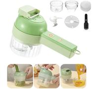Ensemble de coupe-légumes électrique portatif 4 en 1, robot culinaire sans fil hachoir électrique avec brosse