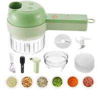 Ensemble de Coupe legumes Multifonctions électrique Portatif sans fil 4 en 1,Robot Culinaire manuel,Decoupe Legumes Trancheuse