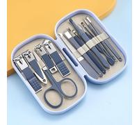 Ensemble de coupe-ongles 14 en 1 en acier inoxydable, kit professionnel de manucure et pédicure, outils de toilettage domestiques portables pour homme et femme, bleu