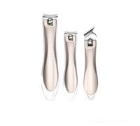 Ensemble de coupe-ongles 3 en 1 - Petit et grand coupe-ongles plat, incliné en alliage de zinc avec lames tranchantes, anti-éclaboussures, large poignée et émeri fin