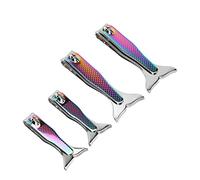 Ensemble de Coupe-ongles, Coupe Précise en Forme de Queue de Poisson 4 Pièces en Acier Inoxydable pour la Maison