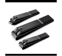 Ensemble de coupe-ongles en acier inoxydable noir mat pour ongles des mains, ongles épais et ongles incarnés, parfait 3 pièces coup