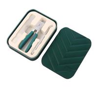Ensemble de coupe-ongles inclinés 3 pièces, coupe-ongles anti-éclaboussures à mâchoire large avec étui pour épais, comprend un cure- et une lime à (vert) - -