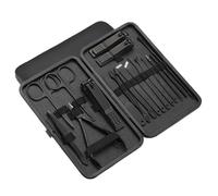 Ensemble de coupe-ongles noir 7/18 pièces, ciseaux de manucure professionnels en acier inoxydable avec étui de voyage, 18 pièces