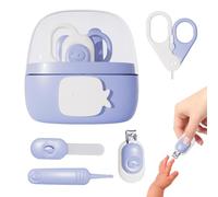 Ensemble de coupe-ongles pour bébé, ensemble d'ongles pour bébé,Coupe-ongles 4 en 1 mignon avec couvercle de rangement | Tondeuses, ciseaux, pincettes pour soins de manucure, Kit de soins de toilettag
