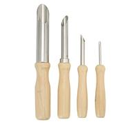 Ensemble de coupe-trous de poterie - 4pcs outils de punch en argile en acier inoxydable avec poignées en bois ergonomiques pour la sculpture en argile en polymère argileux de