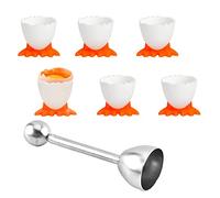 Ensemble de Coupe-Œuf Toqueur ouvre-Oeufs en Acier Inoxydable Oeuf Coque Remover pour Oeufs durs et Mous 6 Pièces Coquetier Et 1 ouvre-Oeufs Multicolore