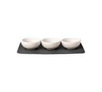 Ensemble de coupelles à dips NewMoon - Villeroy & Boch, ensemble de coupelles pour dips et amuse-gueule, 4 pièces, porcelaine de qualité premium, blanches, résistantes au lave-vaisselle