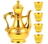 Ensemble de Coupes D'offrande pour Bouddha Bouilloire Rétro en Plastique