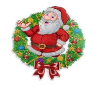 Ensemble De Couronnes d'art De Diamant De Noël - Couronne De Peinture d'art De Diamant De Noël À Suspendre | Kits De Peinture Diamant 5D À Faire Soi-même | Couronne De Broderie De Peinture Strass