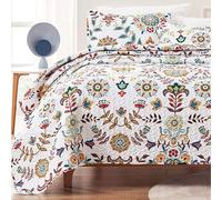 Ensemble de courtepointe imprime a 3 pieces Sleep Zone - King Size - Couvre-couvre-literie reversible legere pour toute la saison (motif floral c