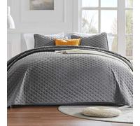 Ensemble de courtepointe reversible en 3 pieces de la zone de sommeil - King Size - Soft Microfiber Coverlet Set pour toute la saison (motif de d