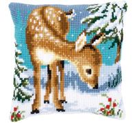 Ensemble de coussin au point de croix, petit cerf