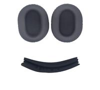 Ensemble de coussinets d'oreille et bandeau de remplacement compatible avec Sony WH-CH710N/CH720N (ensemble de 3 pièces) Black