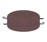 Ensemble de Coussins Bistro Ronds 40x8cm, imperméables, avec Attaches, Housses Amovibles, Dessous antidérapant, lavables, pour chaises de Jardin et de terrasse.