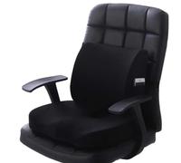 Ensemble de coussins de chaise en mousse à mémoire de forme - Rehausseur de siège confortable pour voiture et bureau pour salle à manger et étude - Coussins en peluche courte noire pour soutien du dos