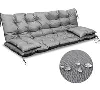 Ensemble de coussins de jardin pour banc, chaise, balançoire, patio, coussin décoratif imperméable, gris 150X60X50 cm