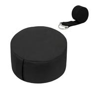 Ensemble de Coussins de méditation Relaxdays, Sangle de Yoga, Coussin de Sol, Housse Lavable, HD 13x33 cm, Coton, Noir