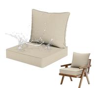 Ensemble de coussins de meubles de jardin - Coussins imperméables pour siège et dossier d'extérieur pour maison, voiture, canapé et chaises, 62 x 62 x 12 cm et 62 x 50 cm, élégant