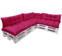 Ensemble de coussins de palette 7 | coussin 120x80 + coussin de dossier 120x40cm | coussins de palette| ensemble de coussins de palette | coussin de palette rose