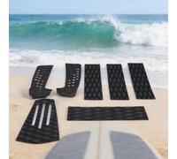Ensemble de coussins de traction pour planche de surf | Configuration de la poignée arrière en EVA, gravé texturé, section de coup de pied surélevée, 3 pièces