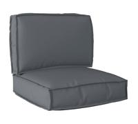 Ensemble de coussins en palette 2 pièces Anthracite en tissu Oxford