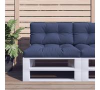Ensemble de Coussins en Palette Galette de Siège Bleu Marine Tissu vidaXL