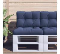 Ensemble de Coussins en Palette Galette de Siège Bleu Marine Tissu vidaXL
