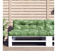 vidaXL Lot de 2 Coussins de Palette, Coussins de Siège de Salon, Coussins de Canapé de Jardin, Coussins de Chaise Extérieur, Motif de Feuilles Tissu