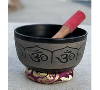 Ensemble de coussins et tapis de maillet pour bol chantant hindou OM de m ditation tib taine DharmaObjects (18 cm Om)