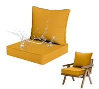 Ensemble de coussins imperméables pour meubles d'extérieur - Oreiller de 60 x 60 cm et coussins de siège de 60 x 50 x 10 cm pour jardin, terrasse, canapé, voiture et chaises - Décoration d'intérieur