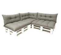 Ensemble de coussins pour palette de 7 pièces, un ensemble d'oreillers pour meubles de jardin, coussins pour palette 120 x 50 x 3 siège +3 dossiers 120 x 40 cm + 1 x 60 x 40 cm, coussins de sol (gris