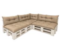 Ensemble de coussins pour palette de 7 pièces, un ensemble d'oreillers pour meubles de jardin, coussins pour palette 120 x 50 x 3 siège +3 dossiers 120 x 40 cm + 1 x 60 x 40 cm, coussins de sol