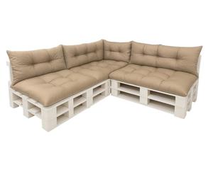 Ensemble de coussins pour palette de 7 pièces, un ensemble d'oreillers pour meubles de jardin, coussins pour palette 120 x 50 x 3 siège +3 dossiers 120 x 40 cm + 1 x 60 x 40 cm, coussins de sol