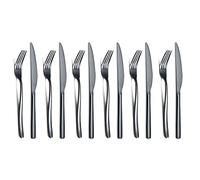 Ensemble De Couteaux à Steak Noirs 12 Pièces, 6 Fourchettes à Dîner Et 6 Couteaux à Dîner En Acier Inoxydable De Qualité Supérieure, Lavables Au Lave-vaisselle (Noir Brillant)