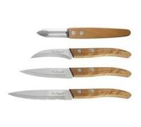 Lou Laguiole Forest - Set de 4 couteaux Essentiel" Bois naturel"