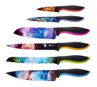 Ensemble de Couteaux Chef’s Vision Cosmos - Ensemble de Couteaux de Cuisine en Acier Inoxydable de 6 Pièces - Scènes Cosmiques Superbes - Cadeau Parfait pour Pendaison de Crémaillère, Femme ou Homme