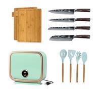 Ensemble de couteaux de cuisine avec bloc de couteaux intelligent 11PCS, autonettoyant 70℃ séchage à l'air chaud arrêter la rouille professionnel 4PCS Couteaux en acier inoxydable Smartest
