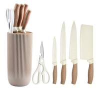 Ensemble de couteaux de cuisine avec bloc, ensemble de couteaux de cuisine professionnels 6 pièces, ensemble de couteaux antiadhésifs en acier inoxydable, ensemble de couteaux super tranchants avec